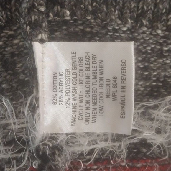 Style&co. Woman Long Grey Hooded Duster Snowflake Cardigan Nordic - Picture 8 of 8